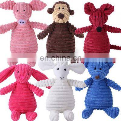 Amazon Best Seller Ready Stock Corduroy Animals Plush Pet Chew Dog Toys Pet Toys For Dogs