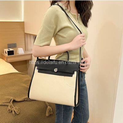 Canvas Kelly Bag Portable Large Capacity Fashion Women's Handbag photo-3