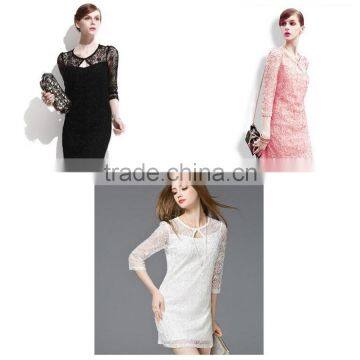 2017 Hot New Lace Three-quarter Sleeve Dress for Summer and Autumn photo-5