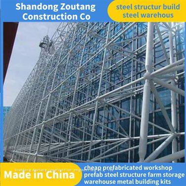 prefab steel structure workshop building with crane