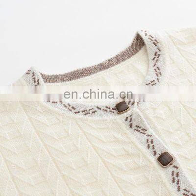 Women's Casual Solid Pattern Crew Neck Cashmere Sweater Cardigan Single Breasted Button Style for Autumn/Winter photo-3