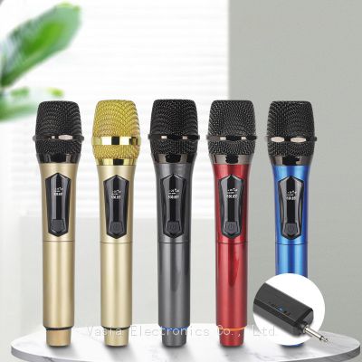 Karaoke Microphone Outdoor Portable VHF UHF Dynamic Microfone Sem Fio Handheld Wireless red Mic for Singing Church Android TV