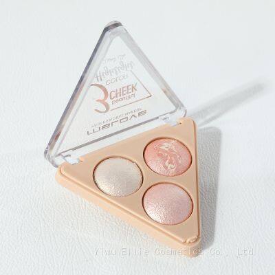 Factory OEM 3 Color Cute Make up Bronze Highlight Makeup Palette Cosmetic Palette Pressed Glitter Eyeshadow La Sombra De Ojos