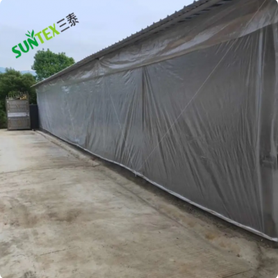 Transparent PE Chicken Poultry House Curtain for Poultry Farming120GSM 150GSM Pig House Roll up Tarpaulin