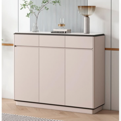 Elegant Shoe Cabinet With Arched Doors and Drawer, Storage Sideboard With Adjustable Shelves for Entryway, Living Room photo-5