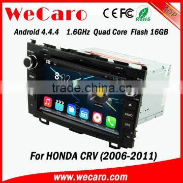 Wecaro android 4.4.4 car dvd player China Factory 8" car audio for honda crv mirror link 2006 - 2011