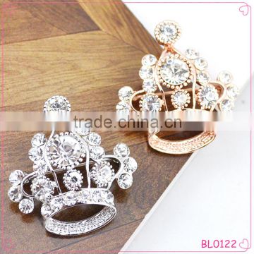 2015 Fashion jewelry elegant diamond crown shaped brooch beautiful jewelry wholesale