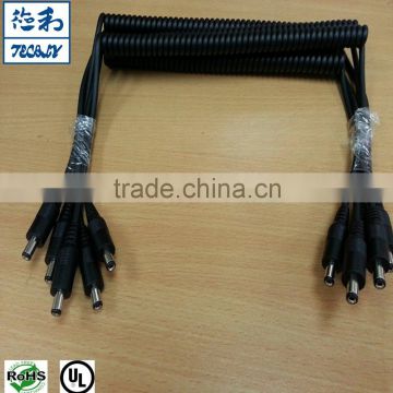 UL 2464 22AWG cable CRIMP & Molding DC5.5x2.5 Coild EXtension power cable