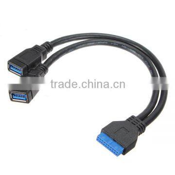 2 Port USB 3.0 A Female to 20 Pin Header Motherboard Cable Internal Connection usb3.0 to 20pin/19pin