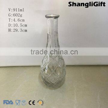 900ml Clear Glass Vase Transpared Glass Vase For Household Decoration