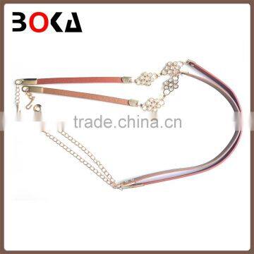 http:// gorgeous shine chain pu belts for lady with pin buckle // wholesale ladies new fashion belt //