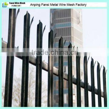 Black powder coating steel high security galvanized palisade fencing