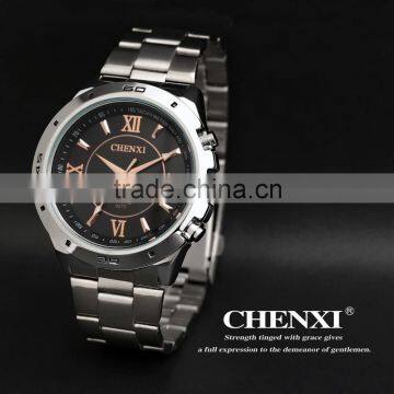 Hot Selling Top Brand Fashion Men Watches,Stainless Steel Quartz Water Resistant Rose Gold Watch CX-027CMS-R