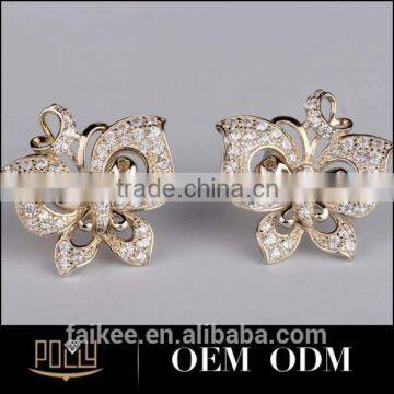 Newest design Fashion round cz\ silicone earring