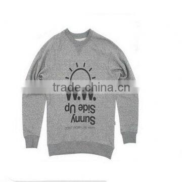 custom high quality polyester cotton men crewneck plain sweatshirt wholesale