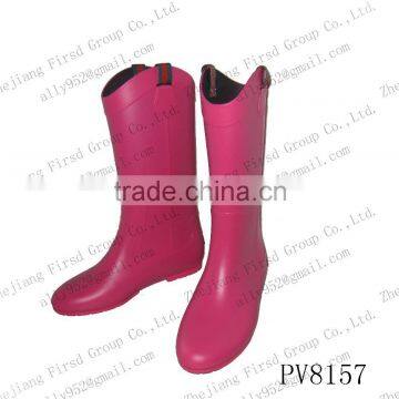 High Heel Half PVC Rain Boot for Ladies