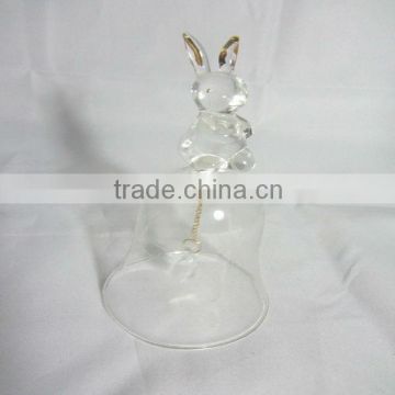 Decorative glass rabiit Christmas bell,new product