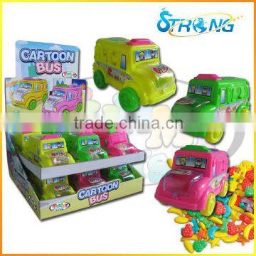 Cartoon bus candy toy factory car toy China