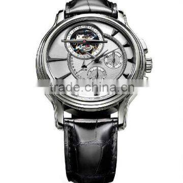 Machenical Mens Watches with Genuine Leather Strap