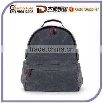 2015 fashion waxed canvas camera backpack