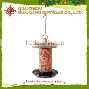 Solar Light Mosaic Glass Bird Feeder