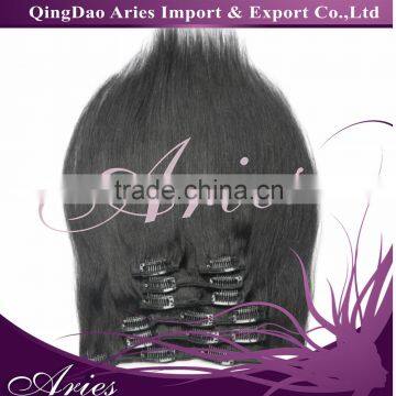 20 Inch 100% Brazilian Human Hair Weave, Natural Straight Clip In Human Hair Extensions