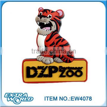 tiger shape custom rubber fridge magnets