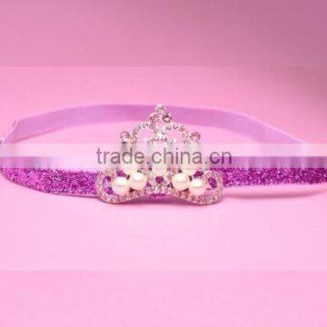 Shining Pearl crown headband for baby,princess pearl rhinestone headbands