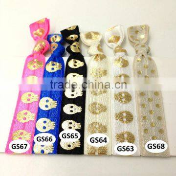 Skull Print FOE Elastic Ribbon for Headwear