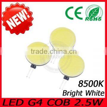 Auto spare parts 8500K g4 led bulb lighting 2.5w, DC 9v~15v led g4 cob