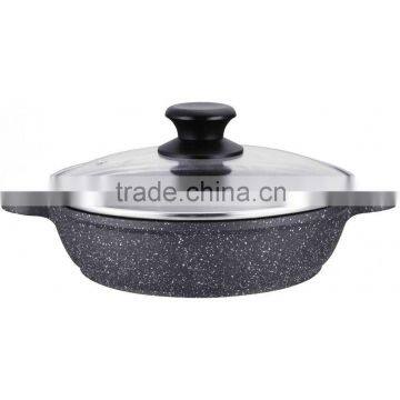Die-Cast Aluminium Marble Coating Shallow Casserole