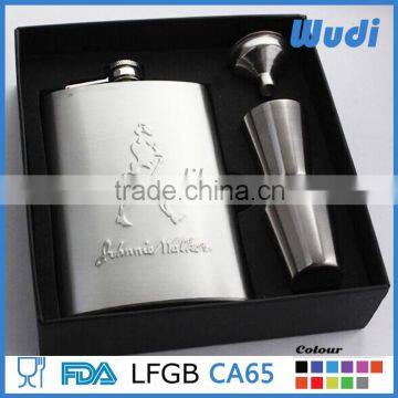 6oz hip flask set with funnel and shot glasses HSET14