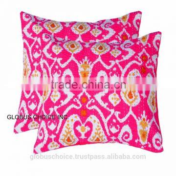 Pillow Ethnic Decor Art Case Kantha Work Cushion Cover