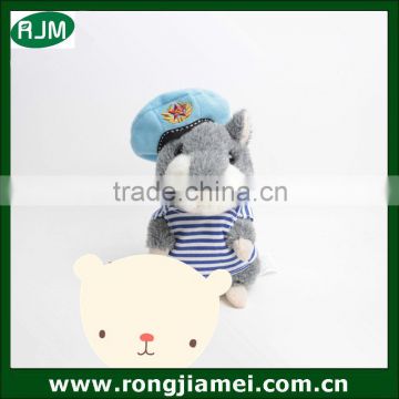 Newest cute navy version russian talking hamster plush toy repeating hamster with navy clothes