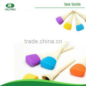 Wholesale Art brush shape silicone tea strainer/ tea partners.