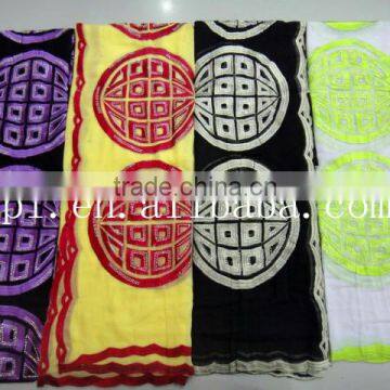 High quality african muslim scarf /embroidered silk scarf/shawl scarf (TJ0186)