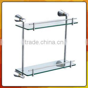 high quality bathroom 2 tier glass shelf shampoo holder 2354A