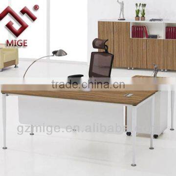 good price wood and steel l shape simple office table