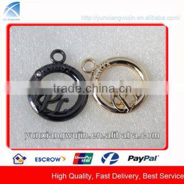 CD9067 Custom Decorative Metal Rhinestone Round Zipper Pulls for Garments