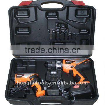 2pcs lithium Cordless Tools set with 18Volt lithium drill and 3.6Volt lithium screwdriver