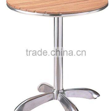 Trade asuurance aluminum wooden table for oudoor leisure