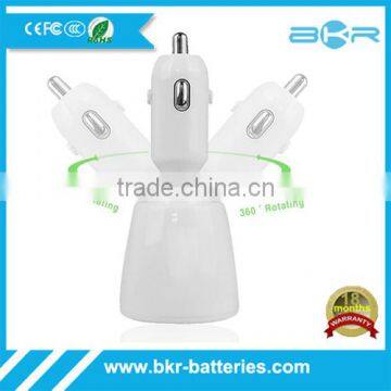 swivelled plug car mobile charger 5V/2.4A car usb charger