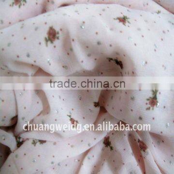 beautiful 100% polyester pleated chiffon fabric for scarf