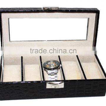 Customized Faux Leather Watch Box/Plastic Watch Case for 5 Watches photo-4