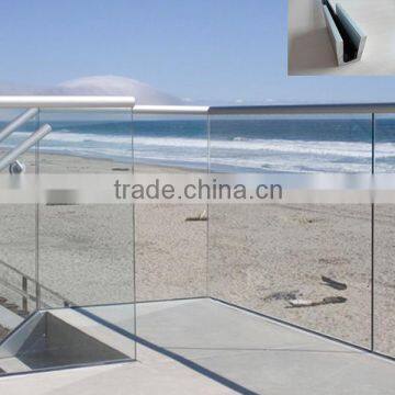 Aluminium U Channel Frameless Glass Railing For Balcony                        
                                                Quality Choice