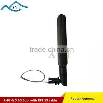 Factory Price Wifi wireless Super gain Antenna Dual band 2.4G &5.8G 5dbi with cable