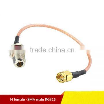 Factory Price Antenna extension cable N femlae to SMA male RG316 pigtail cable