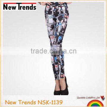 Mix Colors Head Portraits Print Leggings