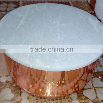 Copper & Brass Canisters or Jars With Marble Lid photo-5