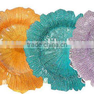 Sponge decorative Charger Plate in color painted for wedding